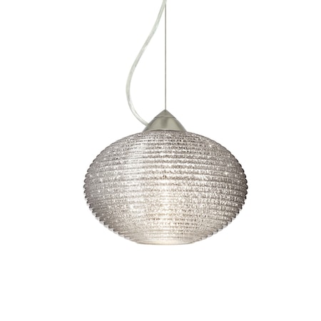 Besa Lighting Pape 10 Cord Pendant, Glitter, Satin Nickel Finish, 1x100W Incandescent 1KX-4912GL-SN